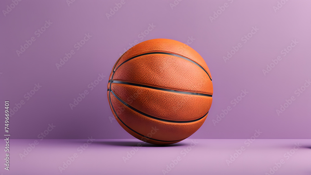Symbol of Athletic Competition. 3D Isolated Basketball Ball on Clean Background, Reflecting the Intensity and Excitement of Sports