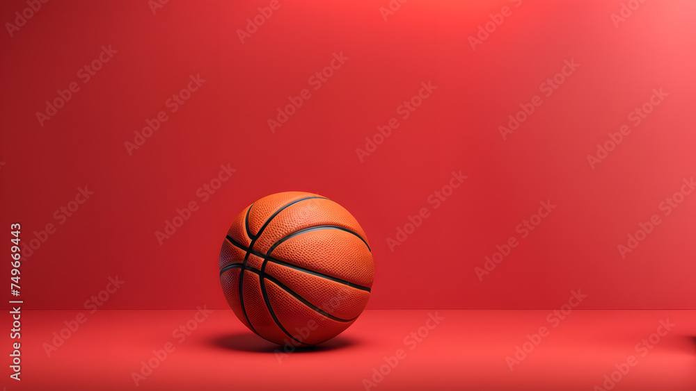 Sporting Passion Banner. 3D Basketball Ball Depiction, Illustrating the Love and Enthusiasm for the Game of Basketball