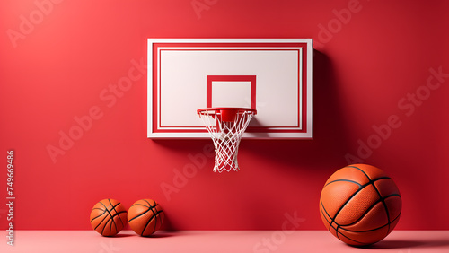 Sporting Passion Banner. 3D Isolated Basketball Ball on Clean Background, Symbolizing Dedication and Love for the Game