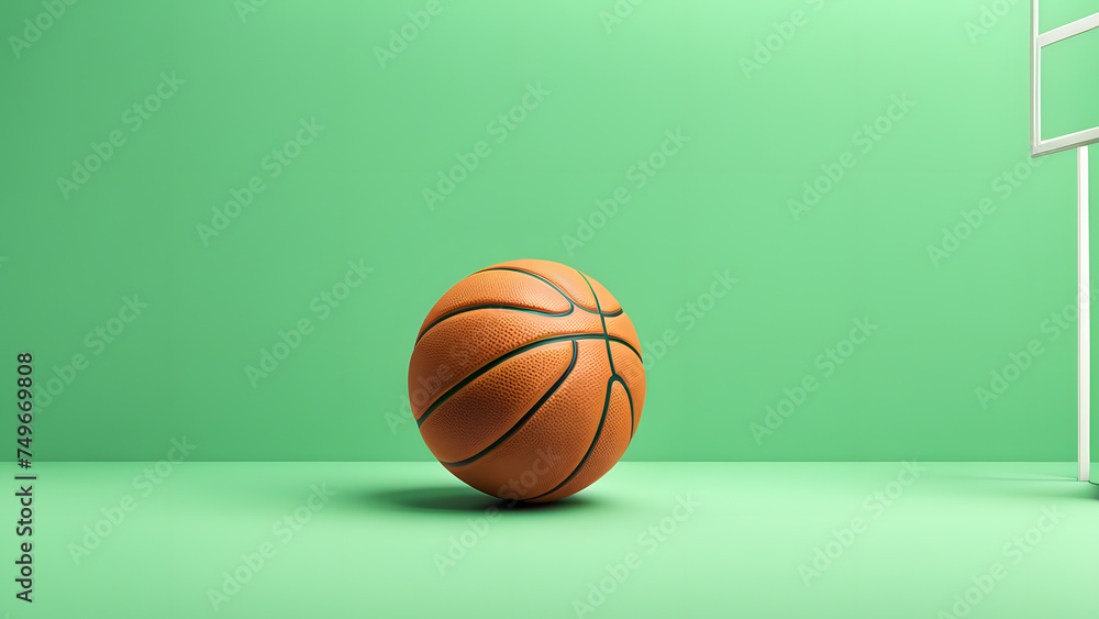 Symbol of Athletic Excellence. 3D Isolated Basketball Ball Depiction, Reflecting the Commitment and Skill of Players