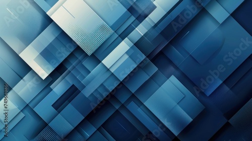 Intersecting layers of blue textured blocks creating a dynamic and abstract geometric composition.