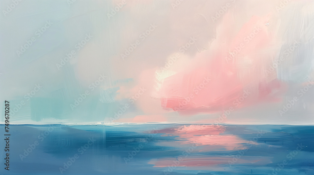 Pastel Dreamscape: Abstract Seascape in Soft Hues Pastel Dreamscape: Abstract Seascape in Soft Hues