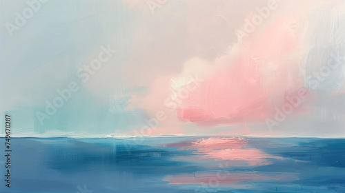 Pastel Dreamscape  Abstract Seascape in Soft Hues
