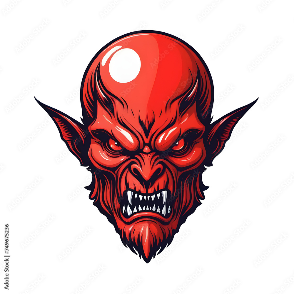 devil demon beast head design. for sticker, mask, etc. colorful concept devil demon beast head design. for sticker, mask, etc. colorful concept