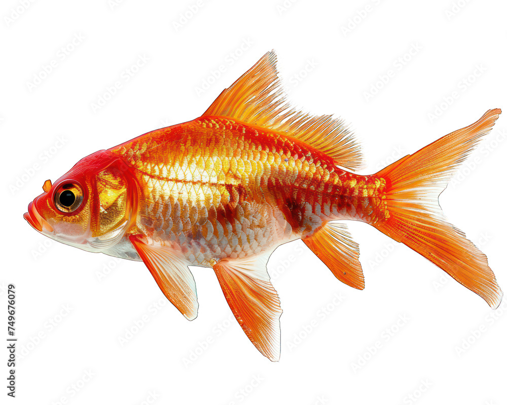Fototapeta premium goldfish isolated on white background