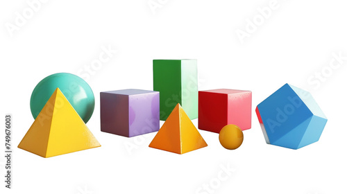 Group of Different Colored Shapes and Sizes