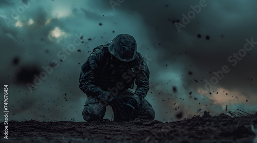 Soldier in war