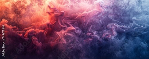 Dynamic Smoke Waves in Warm and Cool Contrast. Generative AI
