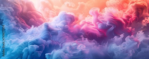 Dreamlike Cloudscape in Pink and Blue Hues. Generative AI