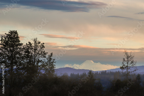 Mt Baker at dawn on a winter morning