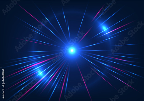 Abstract background technology The high speed central line of light represents the collaborative transmission of data into the server system at high speed. vector illustration, brochure, poster,