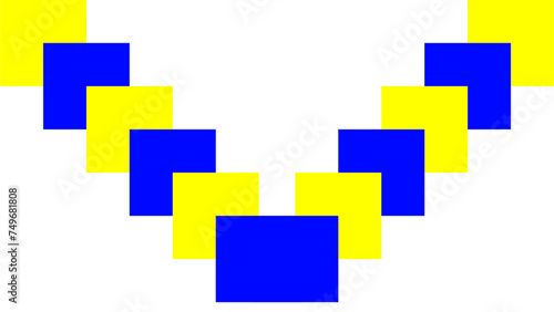 yellow and blue squares backgrounds, backgrounds elegant designs, background made of cubes