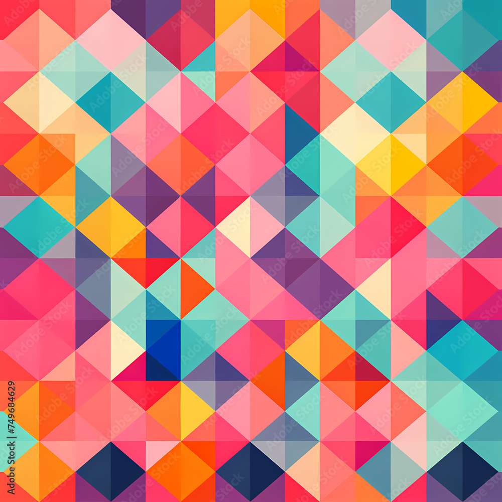 An abstract geometric pattern in vibrant colors.