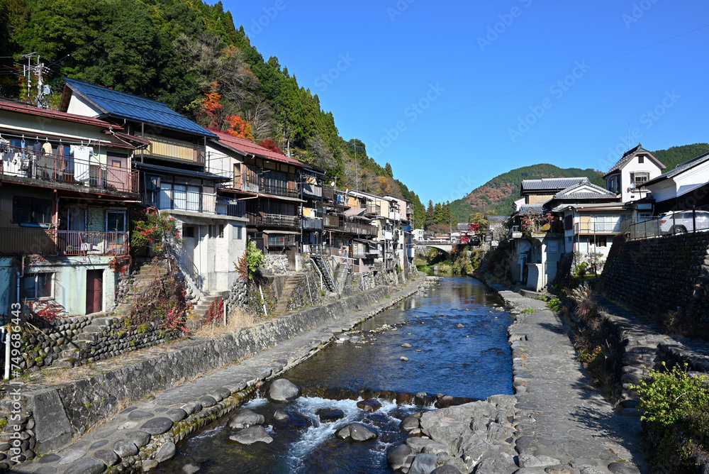 岐阜県　吉田川と郡上八幡の風景