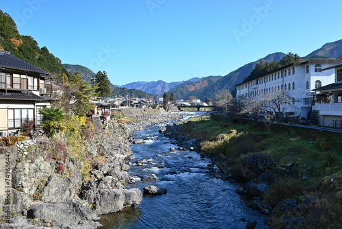 岐阜県　吉田川と郡上八幡の風景