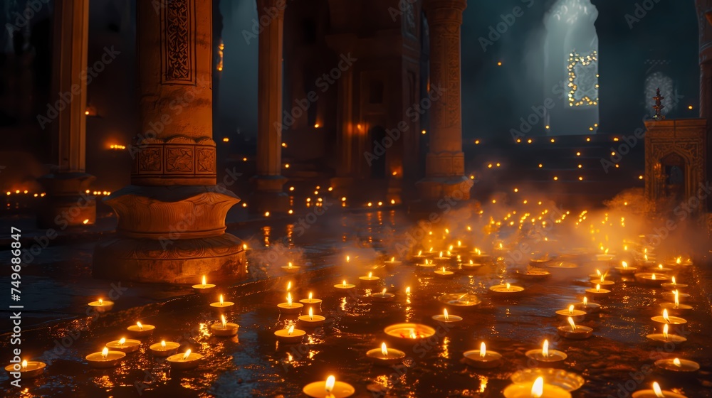 lantern candles culture ramadan concept background