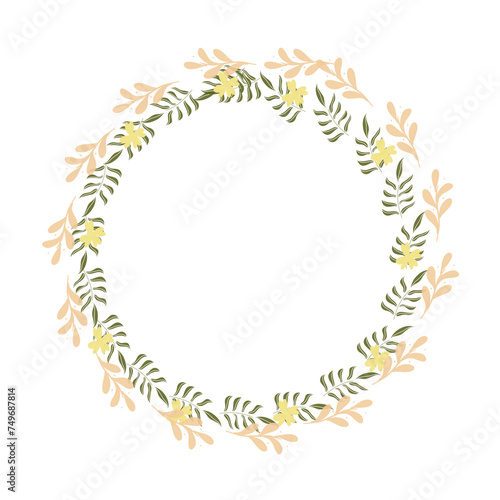Hand drawn floral frames with flowers. Wreath. Elegant logo template. Vector illustration for labels, branding business identity, wedding invitation