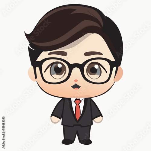 businessmen portrait, vector illustration kawaii