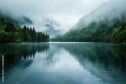 Serene Lake in Lush Forest