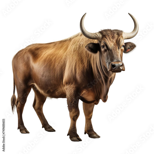 Beautiful Ox isolated on transparent background photo