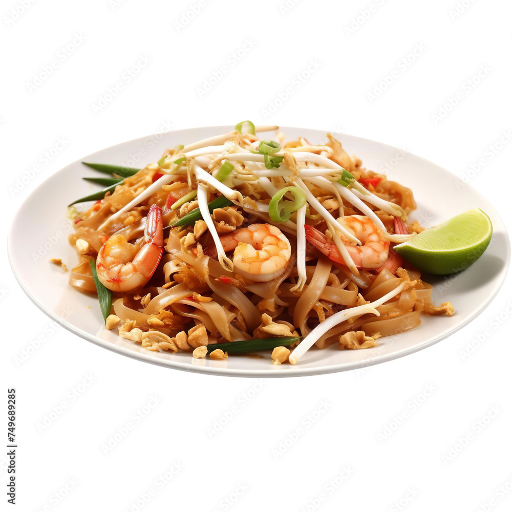 Delicious Pad Thai isolated on transparent background Delicious Pad Thai isolated on transparent background