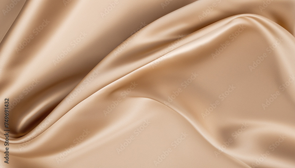 Beautiful smooth elegant wavy beige light brown satin silk luxury cloth fabric texture, abstract background. Copy space for text or design use Beautiful smooth elegant wavy beige light brown satin silk luxury cloth fabric texture, abstract background. Copy space for text or design use