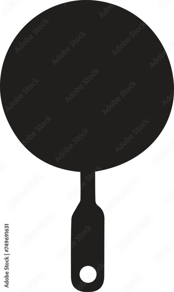 Frying pan or frypan in silhouette vector icon Frying pan or frypan in silhouette vector icon