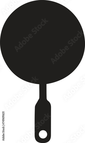 Frying pan or frypan in silhouette vector icon