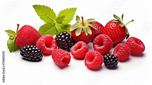 Set fresh berry. Mix summery fruit raspberry