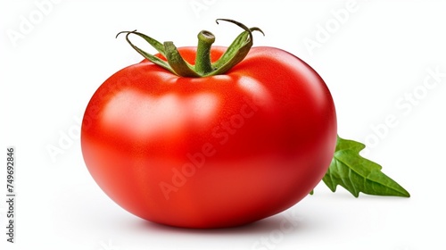 Tomato isolated. Tomato on white background. Perfect retouched tomatoe side view. With clipping path. Full depth of field © Wajid