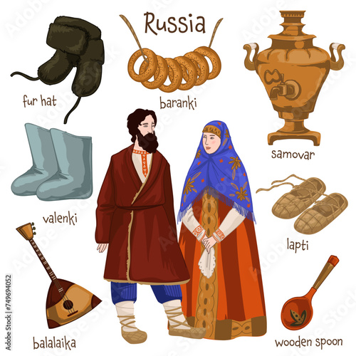 Russia traditions and culture of old times vector
