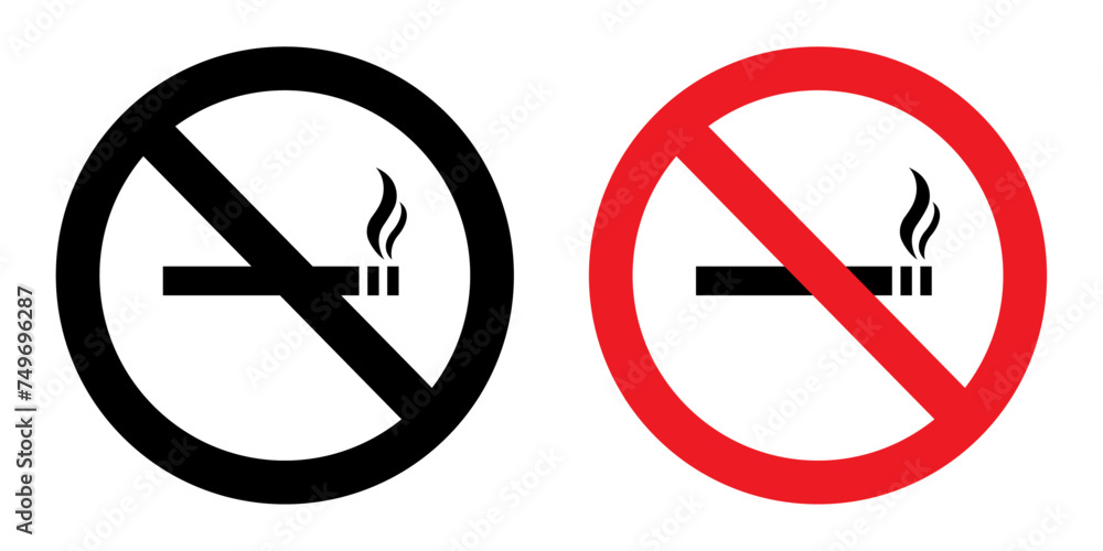 vector black and red no smoking signs vector black and red no smoking signs