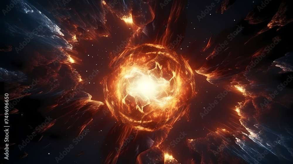 Obraz premium Supernova explosion in outer space