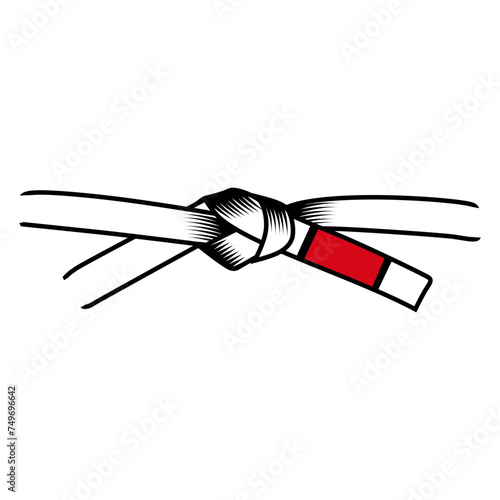 karate belt, on white background. Design element for logo, poster, card, banner, emblem, t shirt. Vector illustration
