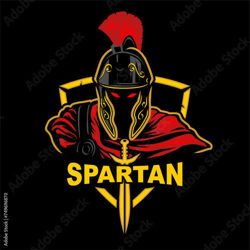 spartan logo, Design element for logo, poster, card, banner, emblem, t shirt. Vector illustration