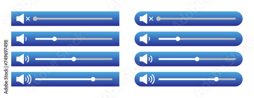 vector blue volume sliders set