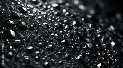 Shiny sparkling black foil surface texture from Generative AI