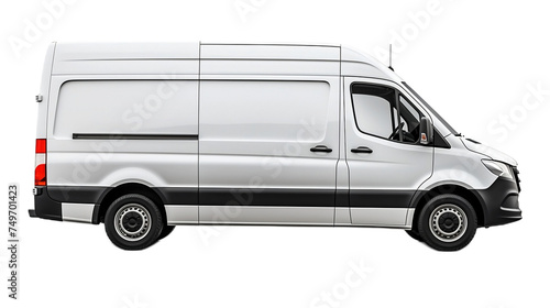 Side View of Panel Van isolated on white background or png transparent background.