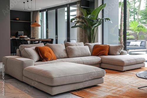 Modern living room with sofa and furniture