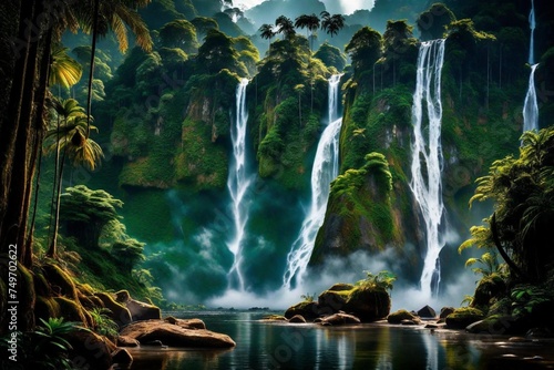 waterfall in the jungle