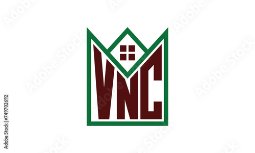 VNC initial letter real estate builders logo design vector. construction, housing, home marker, property, building, apartment, flat, compartment, business, corporate, house rent, rental, commercial photo