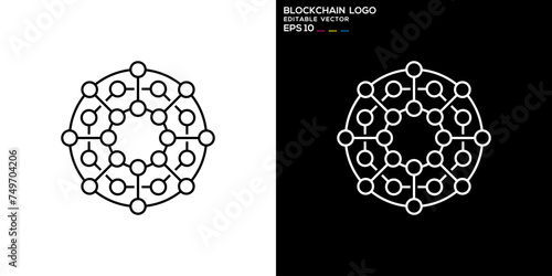 Modern vector template of blockchain logo, connection, internet, data, analysis, technology, EPS 10