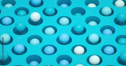 Bouncing Spheres Loopable Animation. 4k resolution 3d motion video background.