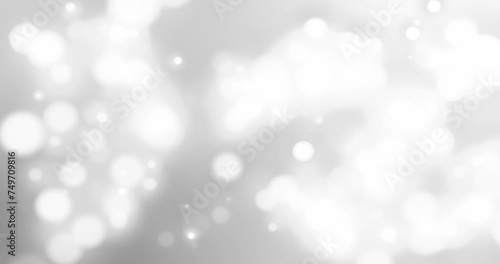 Digitally generated, 4K Resolution, Abstract Loopable, Blurred Motion, Bokeh Animation, Gray Color Background.