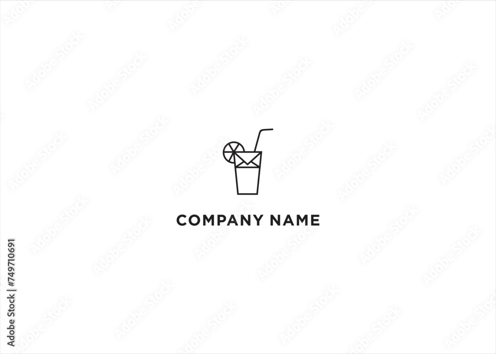 Logo Message Drink Juice Simple Stock Vector