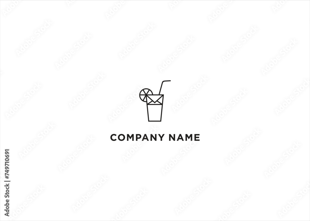 Logo Message Drink Juice Simple Stock Vector Logo Message Drink Juice Simple Stock Vector