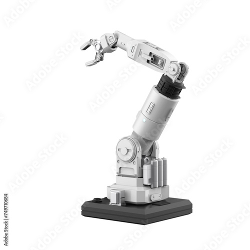 Ai robotic arm isolated on white background