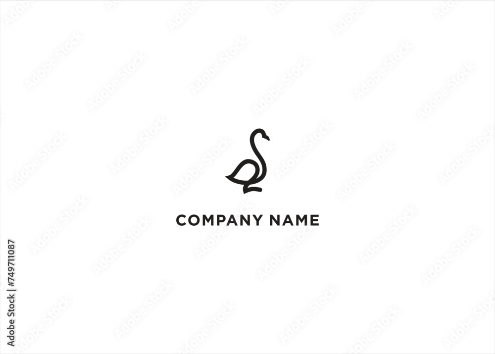 swan icon logo vector design