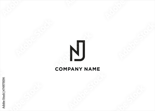 Initial Letter Logo NJ JN Logo Stock Vector