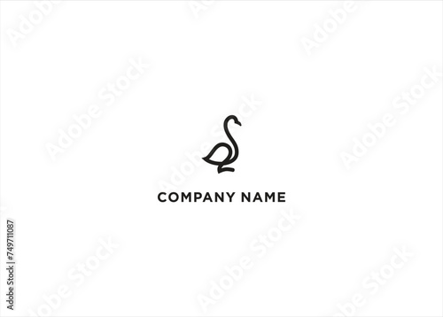 swan icon logo vector design